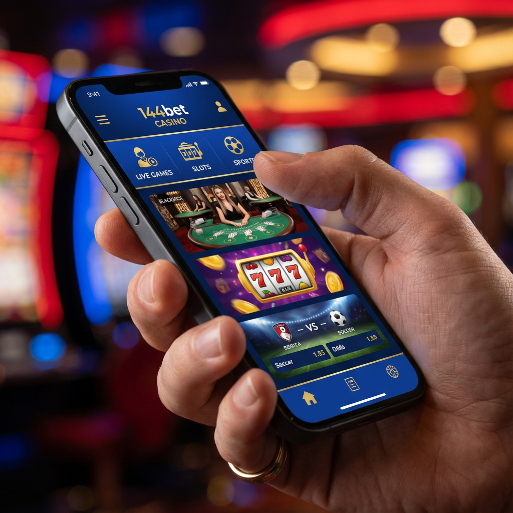 Aplicativo móvel 144bet - Interface do app em smartphone