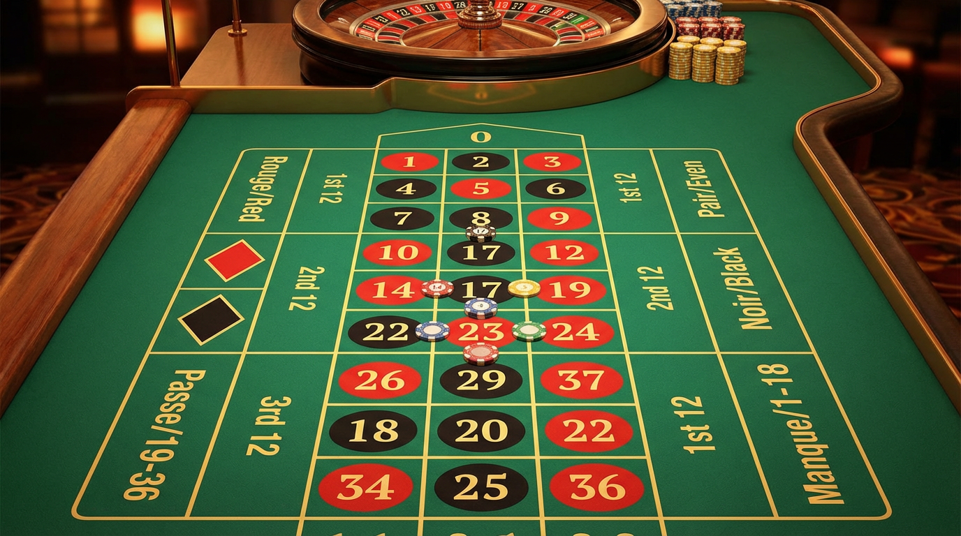 Mesa de roleta 144bet mostrando todas as áreas de apostas